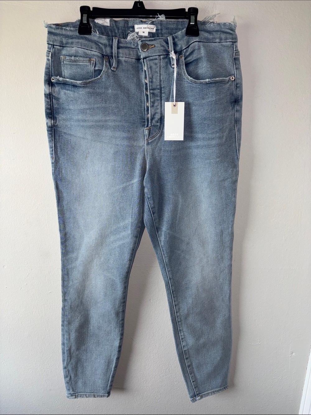 NWT Good American Good Legs Skinny Button Fly Jeans
